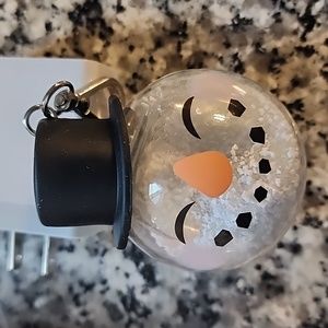 BBW Rare Christmas snow globe filled with "snow" snowman pocketbac holder